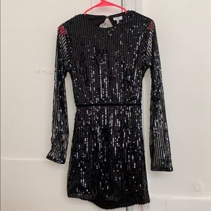 Tobi Black Sequin Mini Dress